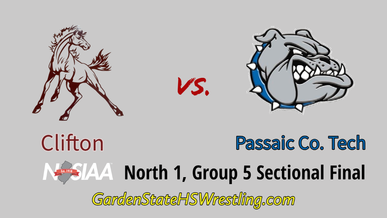 WATCH – Clifton vs. PCTI (NJSIAA North 1, Group 5 Sectional Final Wrestling Match)